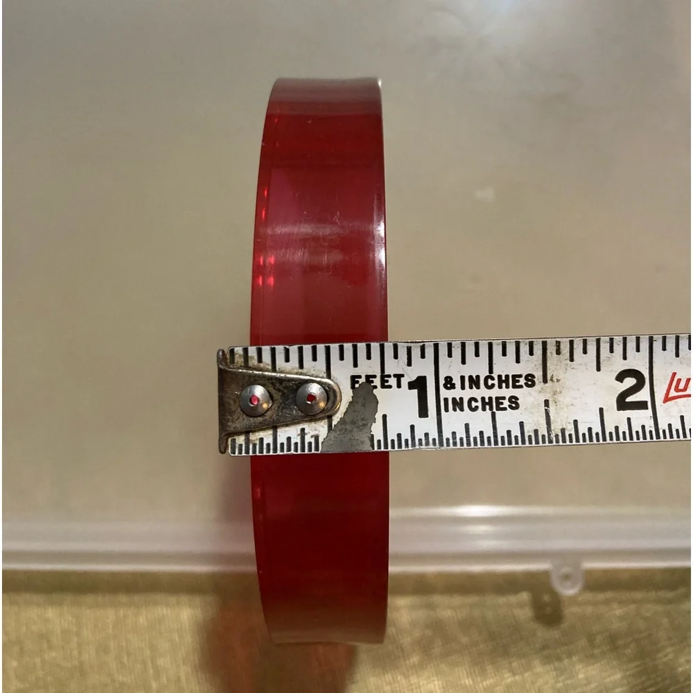Vintage Rare Martha Sturdy Raspberry Pink Clear Resin bangle bracelet SMALL - Picture 2 of 4